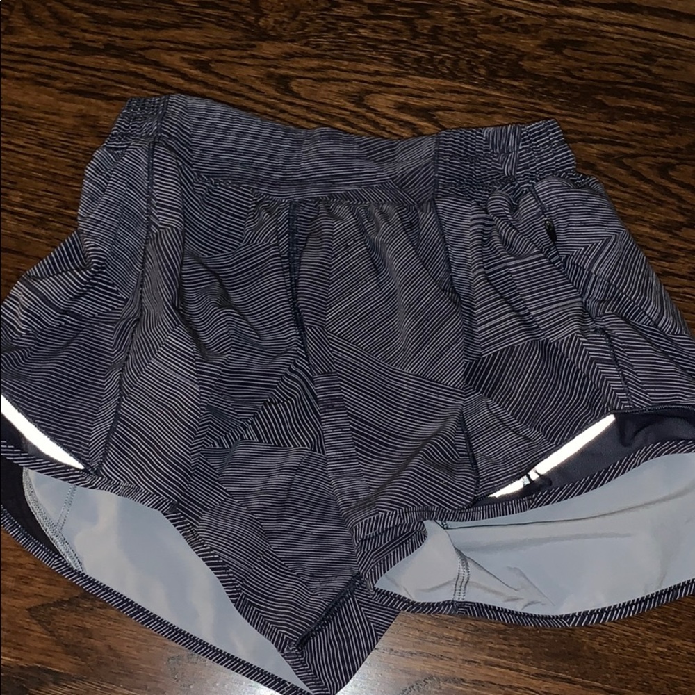 Navy and white lululemon shorts